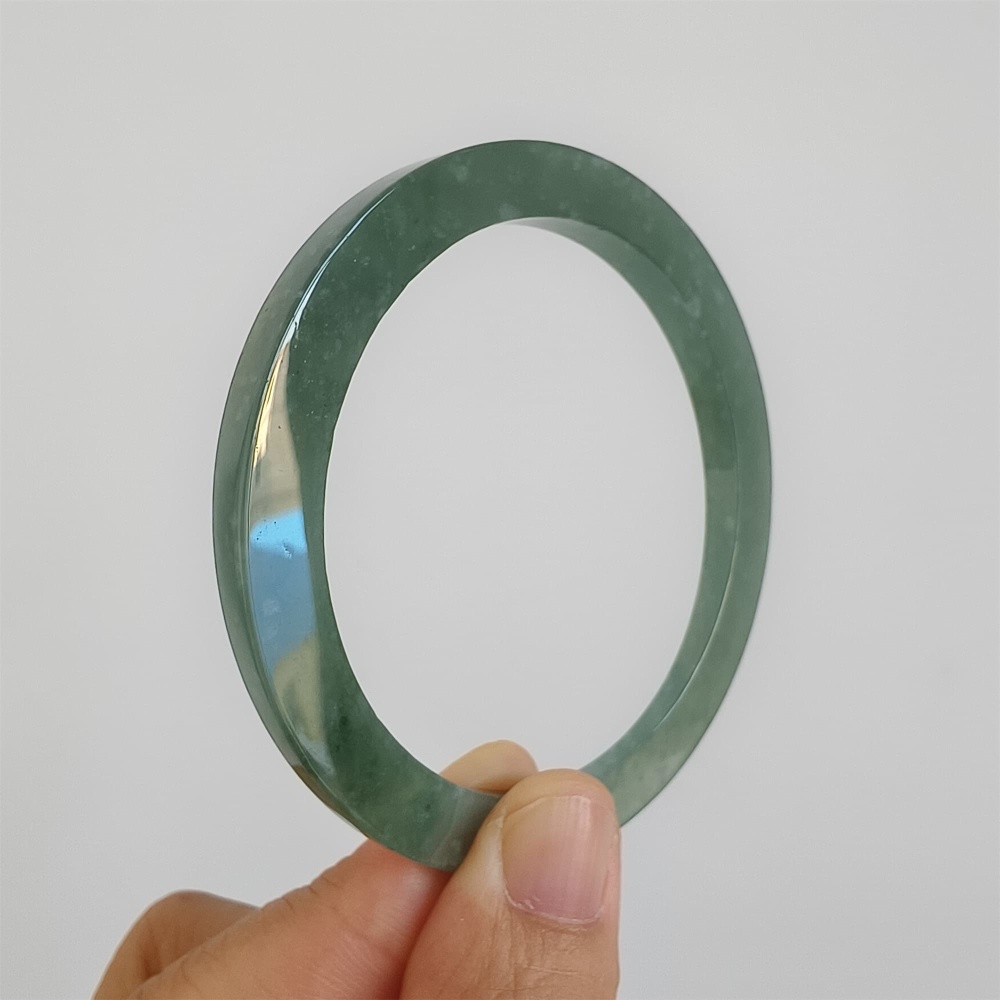 DDP | 57mm Natural Type A Certificated Guatemalan Jadeite Square Band Bangle,Blue Jadeite Bangles,DIY Jewelry Supplies