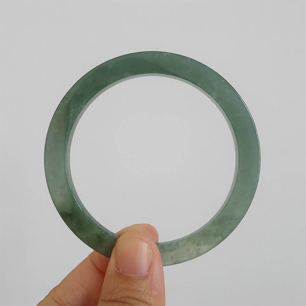 DDP | 57mm Natural Type A Certificated Guatemalan Jadeite Square Band Bangle,Blue Jadeite Bangles,DIY Jewelry Supplies