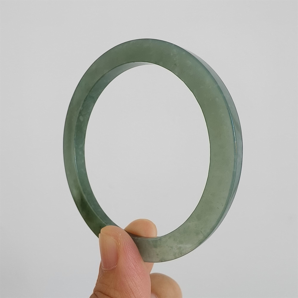DDP | 57mm Natural Type A Certificated Guatemalan Jadeite Square Band Bangle,Blue Jadeite Bangles,DIY Jewelry Supplies