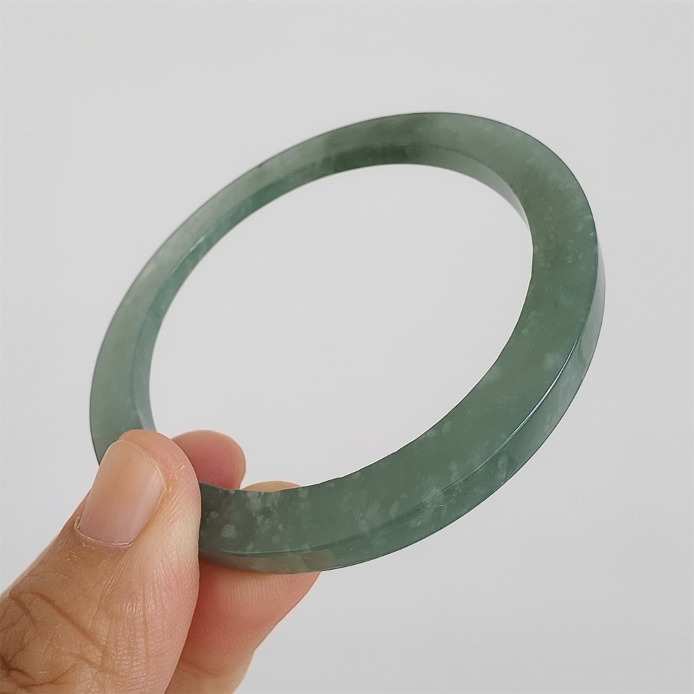 DDP | 57mm Natural Type A Certificated Guatemalan Jadeite Square Band Bangle,Blue Jadeite Bangles,DIY Jewelry Supplies