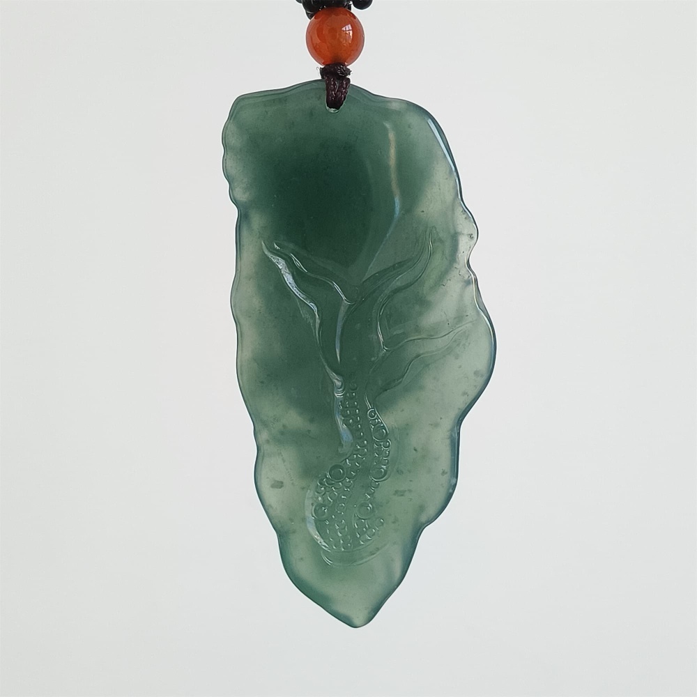 DDP | 60.8X28.6X8.7mm Natural Certificated Type A Untreated Icy Waxy Blue Watery Guatemalan Jadeite Dragon Pendant,DIY Jewelry Supplies
