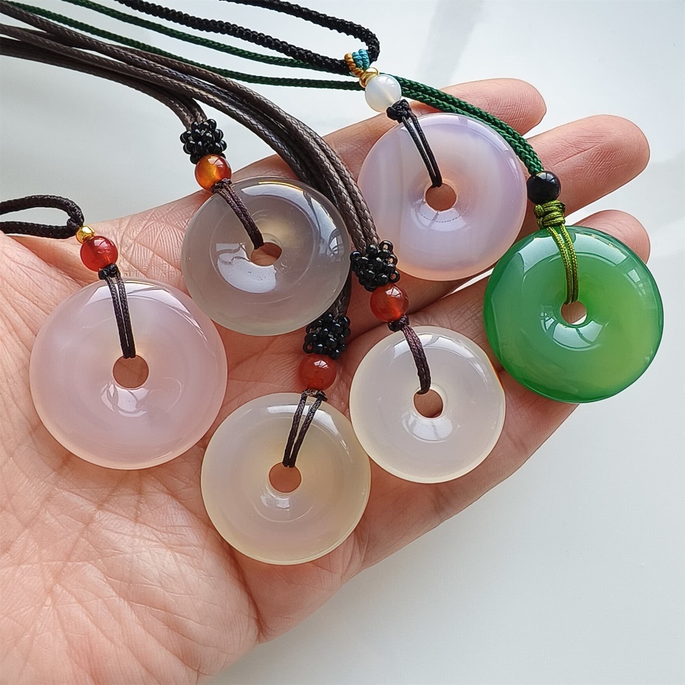 DDP | 1pc 25-30.6X6.6-7.7mm Natural Green Pink Light Yellow Agate Safety Buckle Pendant,Amulet Pendant,DIY Jewelry Supplies
