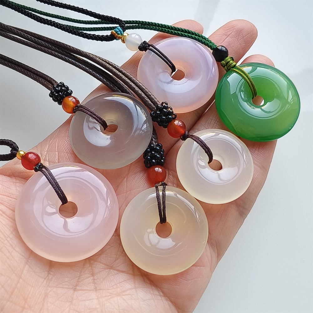 DDP | 1pc 25-30.6X6.6-7.7mm Natural Green Pink Light Yellow Agate Safety Buckle Pendant,Amulet Pendant,DIY Jewelry Supplies