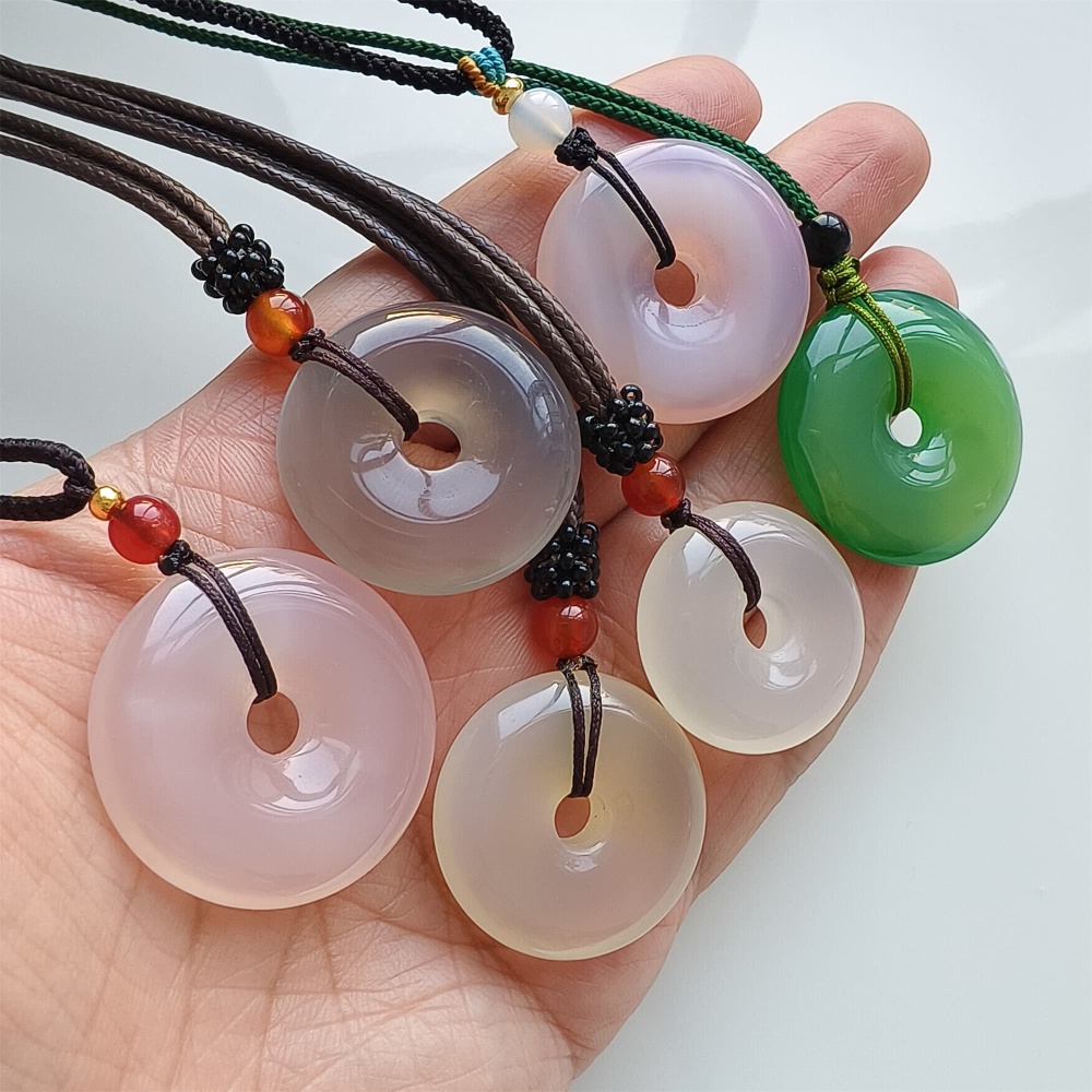 DDP | 1pc 25-30.6X6.6-7.7mm Natural Green Pink Light Yellow Agate Safety Buckle Pendant,Amulet Pendant,DIY Jewelry Supplies