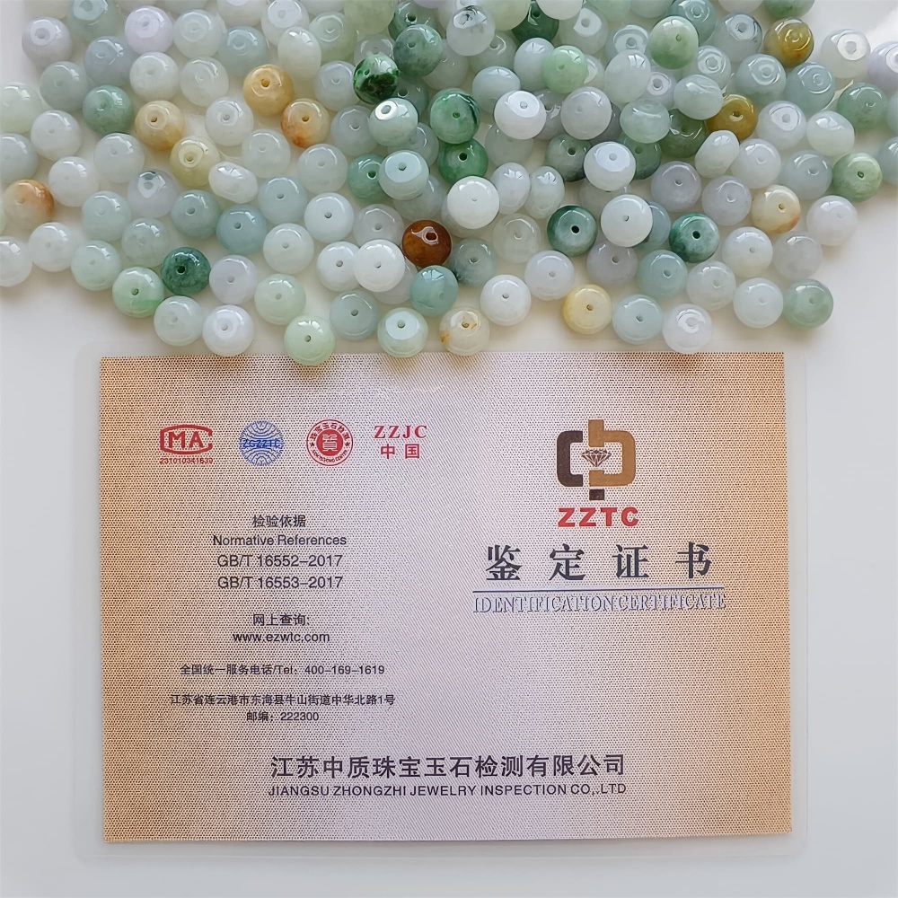 DDP | 20pcs 9mm Natural Certificated Yellow Color Heated Burmese Jadeite Smooth Rondelle Spacer Beads,Burma Jadeite Loose Beads, DIY Jewelry Supplies
