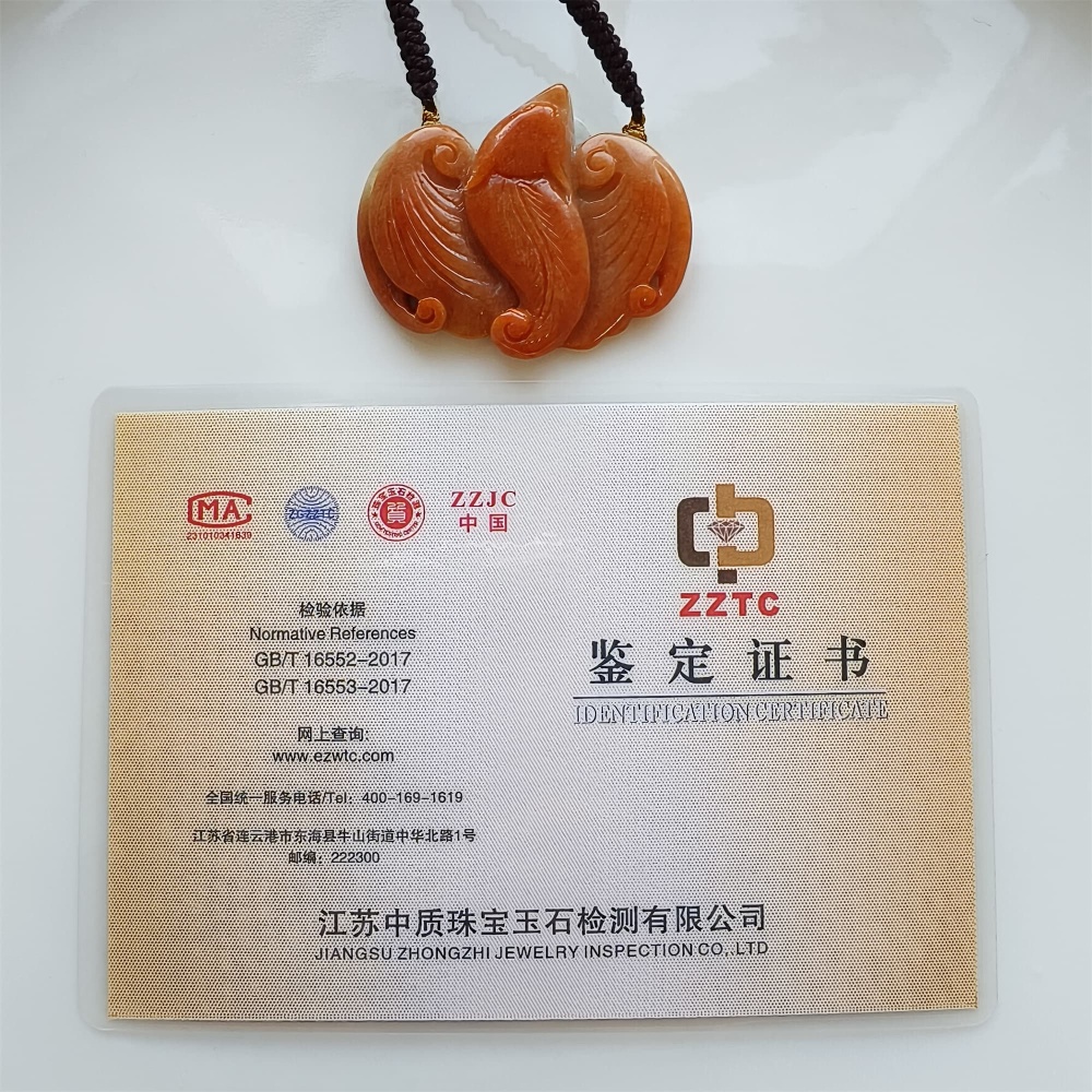 DDP | 40.5X50X11.5mm Unique Certificated Natural Hand Carved Red Color Heated Burmese Jadeite Bat Pendant,Amulet Pendant,DIY Jewelry Supplies