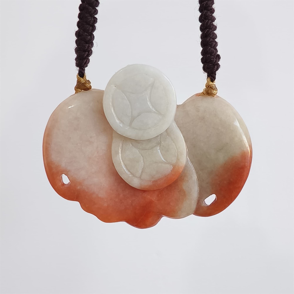 DDP | 40.5X50X11.5mm Unique Certificated Natural Hand Carved Red Color Heated Burmese Jadeite Bat Pendant,Amulet Pendant,DIY Jewelry Supplies