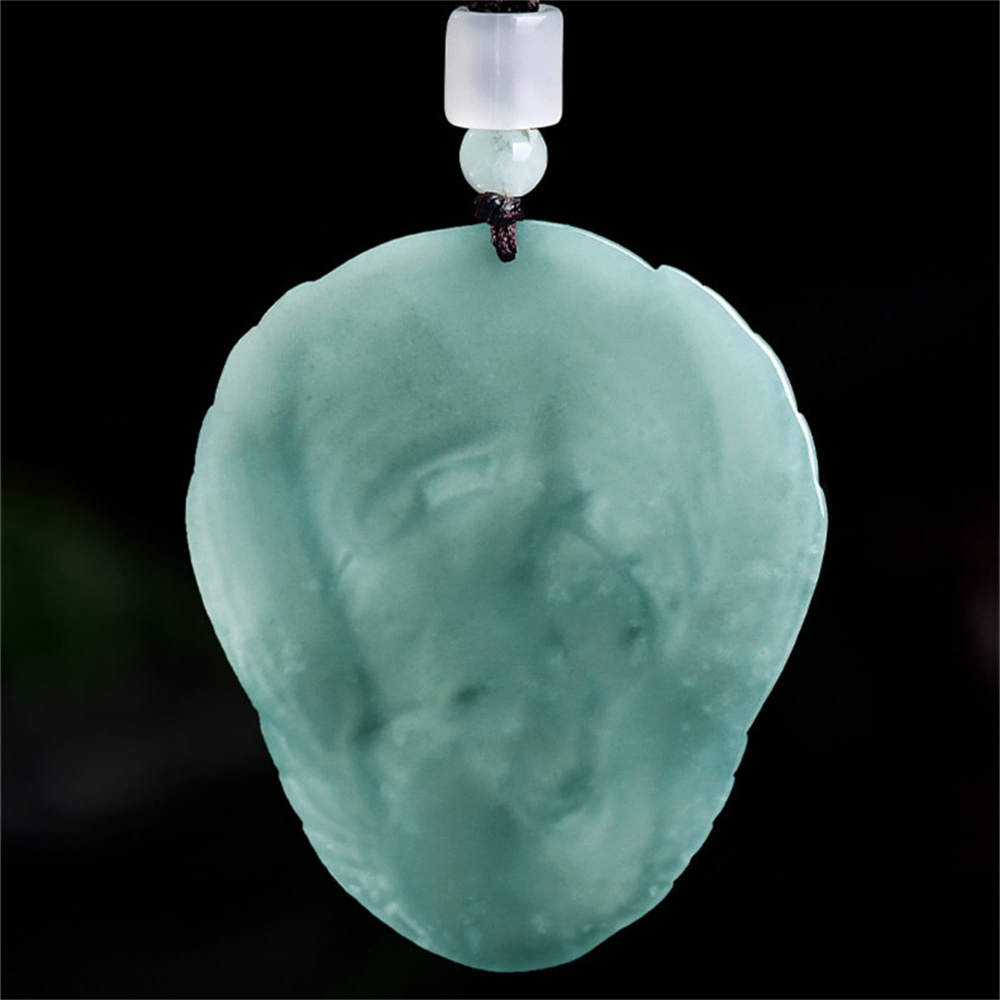 DDP | 53X45X5mm Natural Certificated Type A Untreated Icy Waxy Blue Watery Guatemalan Jadeite Phoenix Pendant ,Amulet Pendant,DIY Jewelry Supplies