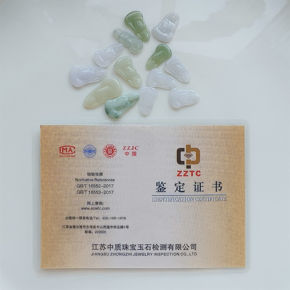 DDP | 1pc 18.6-26.7X9.7-14X1.8-2.5mm Natural Certificated Type A Icy White Green Burmese Jadeite Guanyin Pendant,Amulet Pendant,DIY Jewelry Supplies