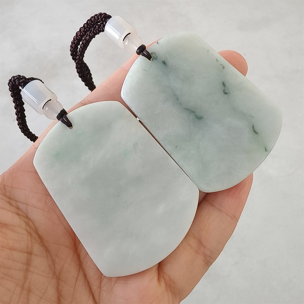 DDP | 53.5X39X6.3mm Natural Certificated Type A Light Green Burmese Jadeite Trapezoid Pendant With Dragon Carved,Amulet Pendant,DIY Jewelry Supplies