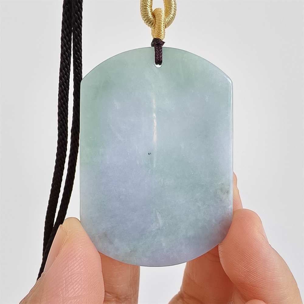 DDP | 49.8X34.8X5.5mm Natural Certificated Type A Icy Waxy Light Green And Light Lavender Burmese Jadeite Rectangle Pendant With Bird Carved,DIY Jewelry Supplies