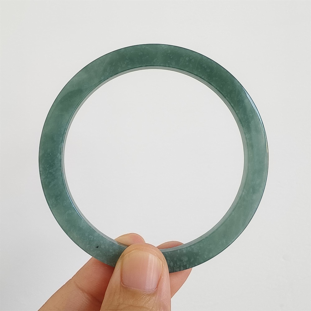 DDP | 59mm Natural Type A Certificated Guatemalan Jadeite Square Band Bangle,Blue Jadeite Bangles,DIY Jewelry Supplies
