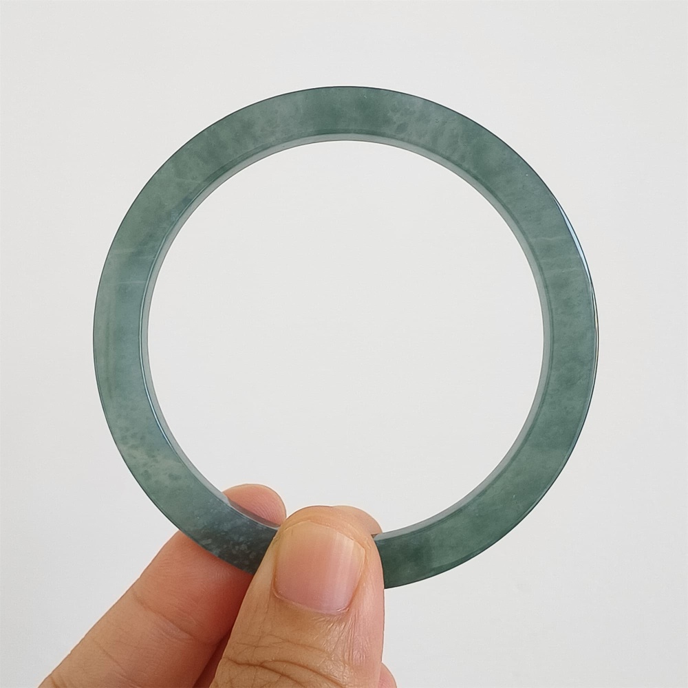 DDP | 59mm Natural Type A Certificated Guatemalan Jadeite Square Band Bangle,Blue Jadeite Bangles,DIY Jewelry Supplies