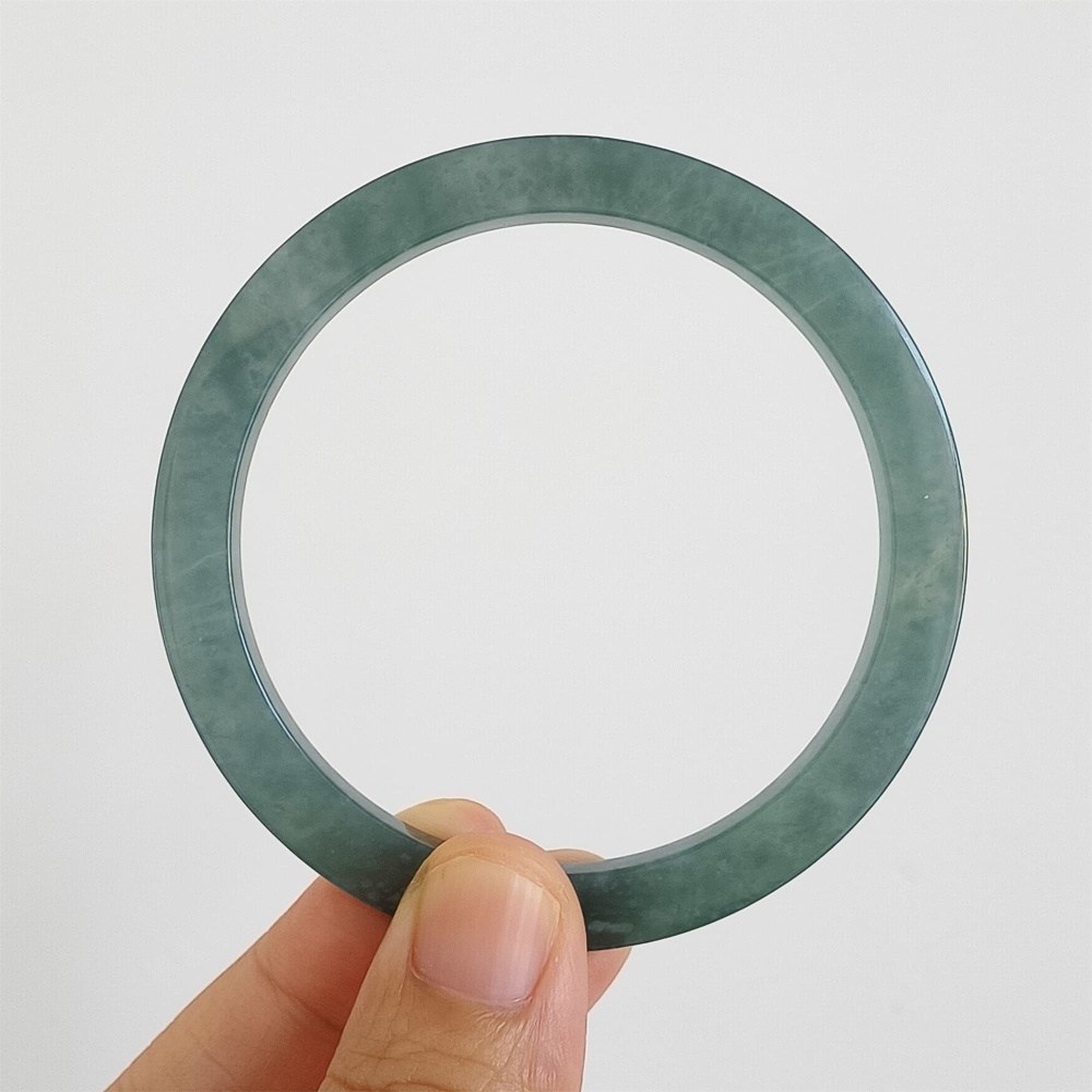 DDP | 59mm Natural Type A Certificated Guatemalan Jadeite Square Band Bangle,Blue Jadeite Bangles,DIY Jewelry Supplies