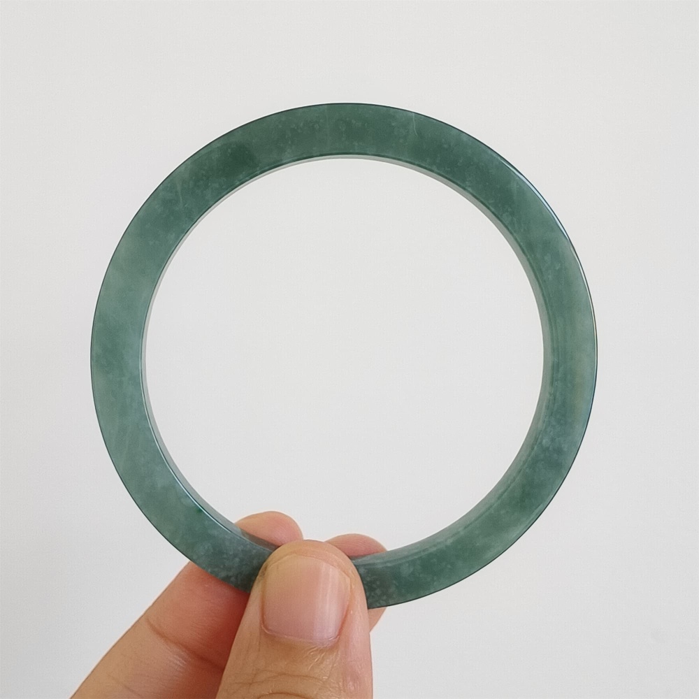 DDP | 59mm Natural Type A Certificated Guatemalan Jadeite Square Band Bangle,Blue Jadeite Bangles,DIY Jewelry Supplies