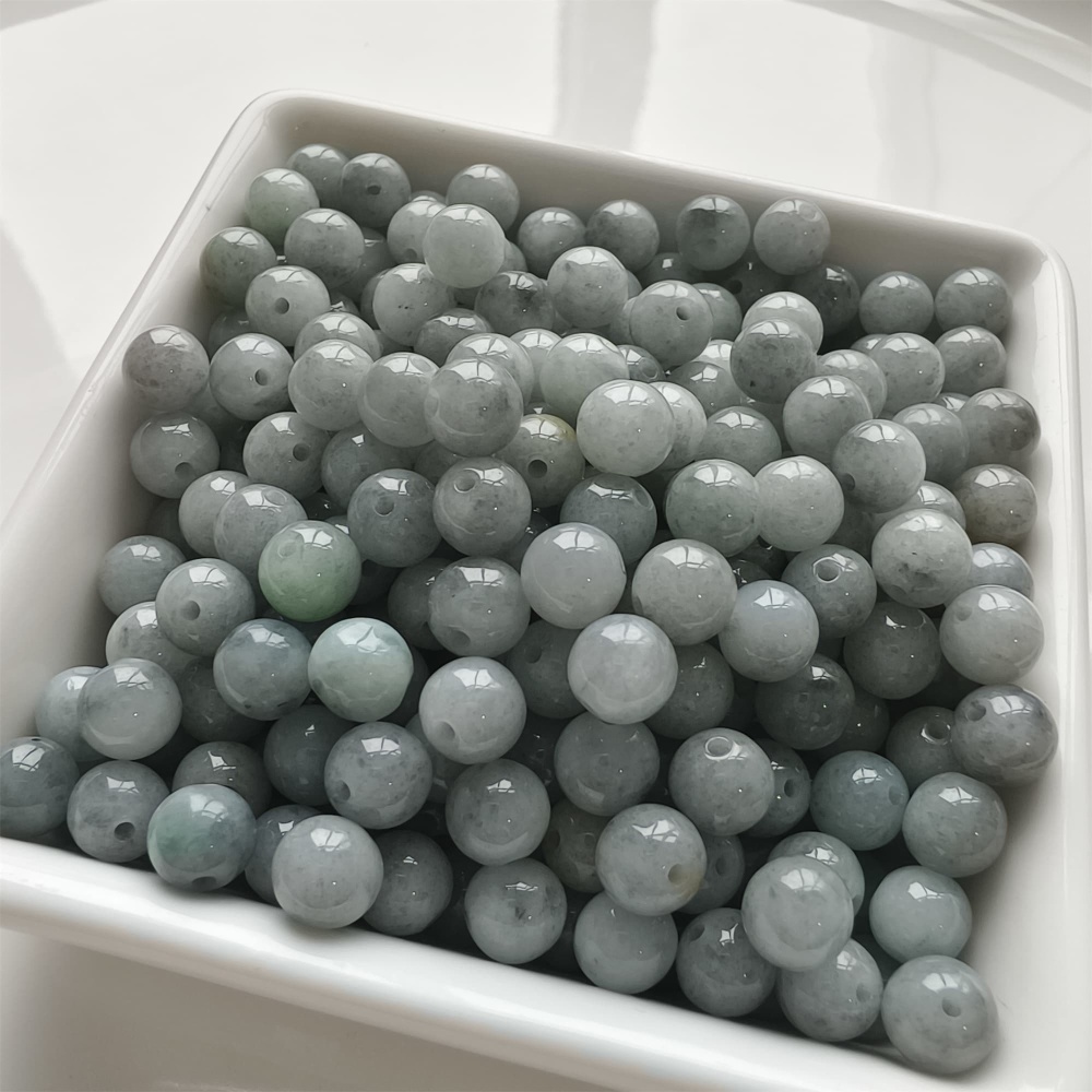 DDP | 25pcs 7mm Natural Certificated Type A Smooth Round Beads,Burma Jadeite Loose Ball Beads,DIY Jewelry Supplies
