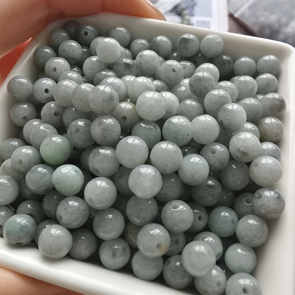 DDP | 25pcs 7mm Natural Certificated Type A Smooth Round Beads,Burma Jadeite Loose Ball Beads,DIY Jewelry Supplies
