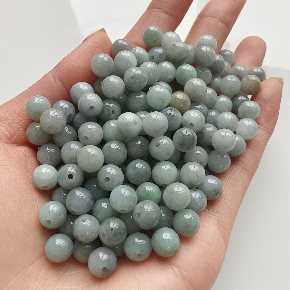 DDP | 25pcs 7mm Natural Certificated Type A Smooth Round Beads,Burma Jadeite Loose Ball Beads,DIY Jewelry Supplies
