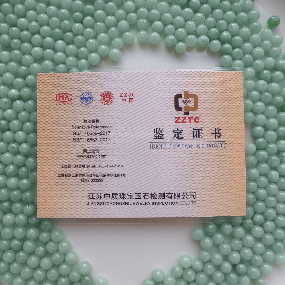 DDP |25pcs 7.3-7.9mm Natural Certificated Type A Green Myanmar Jadeite Smooth Round Beads,Burma Jadeite Loose Ball Beads,DIY Jewelry Supplies