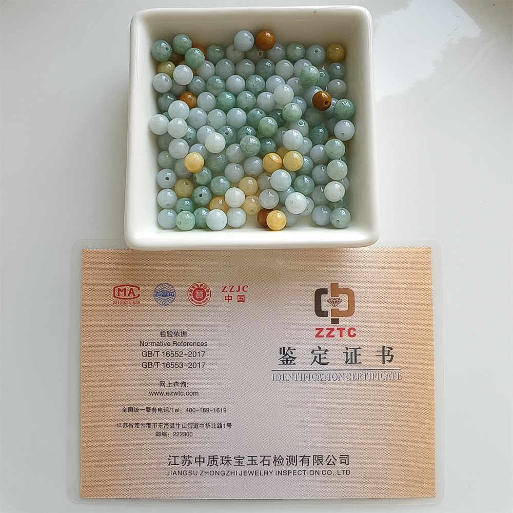 DDP | 30pcs 6.5-7mm Natural Yellow Color Heated Burmese Jadeite Smooth Round Beads,Burma Jadeite Loose Beads,Myanmar Jadeite Ball Beads,DIY Jewelry Supplies