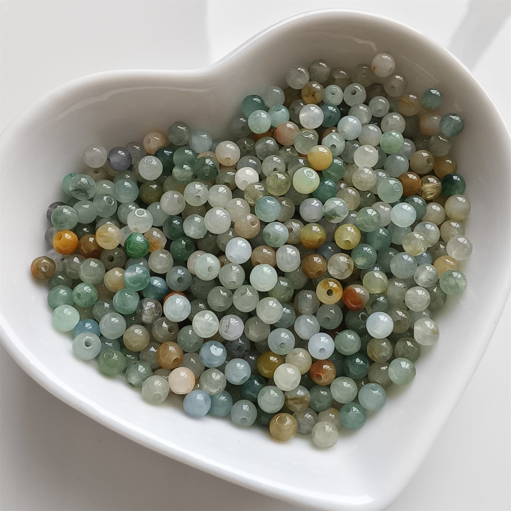 DDP | 100pcs 3.5mm Natural Yellow Color Heated Burmese Jadeite Smooth Round Beads,Burma Jadeite Loose Beads,Myanmar Jadeite Ball Beads,DIY Jewelry Supplies