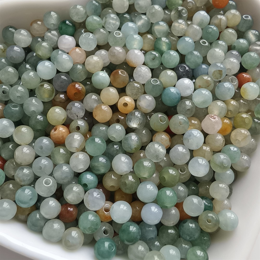 DDP | 100pcs 3.5mm Natural Yellow Color Heated Burmese Jadeite Smooth Round Beads,Burma Jadeite Loose Beads,Myanmar Jadeite Ball Beads,DIY Jewelry Supplies