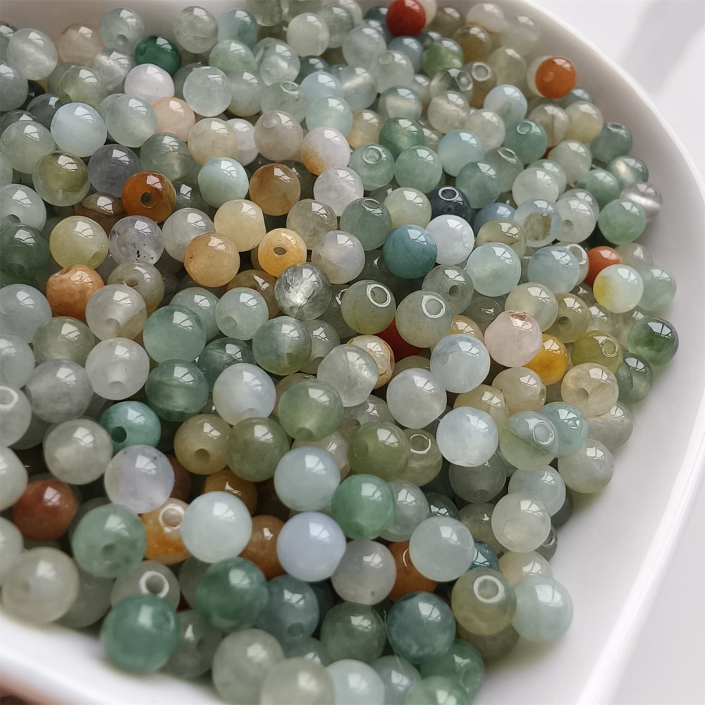 DDP | 100pcs 3.5mm Natural Yellow Color Heated Burmese Jadeite Smooth Round Beads,Burma Jadeite Loose Beads,Myanmar Jadeite Ball Beads,DIY Jewelry Supplies