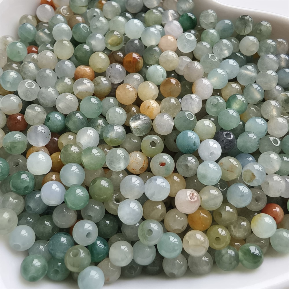 DDP | 100pcs 3.5mm Natural Yellow Color Heated Burmese Jadeite Smooth Round Beads,Burma Jadeite Loose Beads,Myanmar Jadeite Ball Beads,DIY Jewelry Supplies