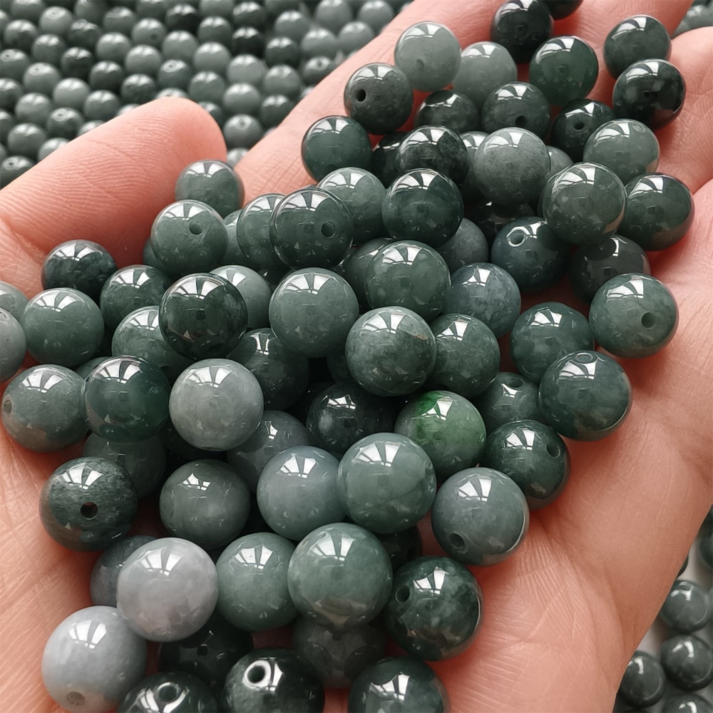 DDP 25pcs 8mm Natural Certificated Type A Blue Guatemalan Jadeite Round Beads