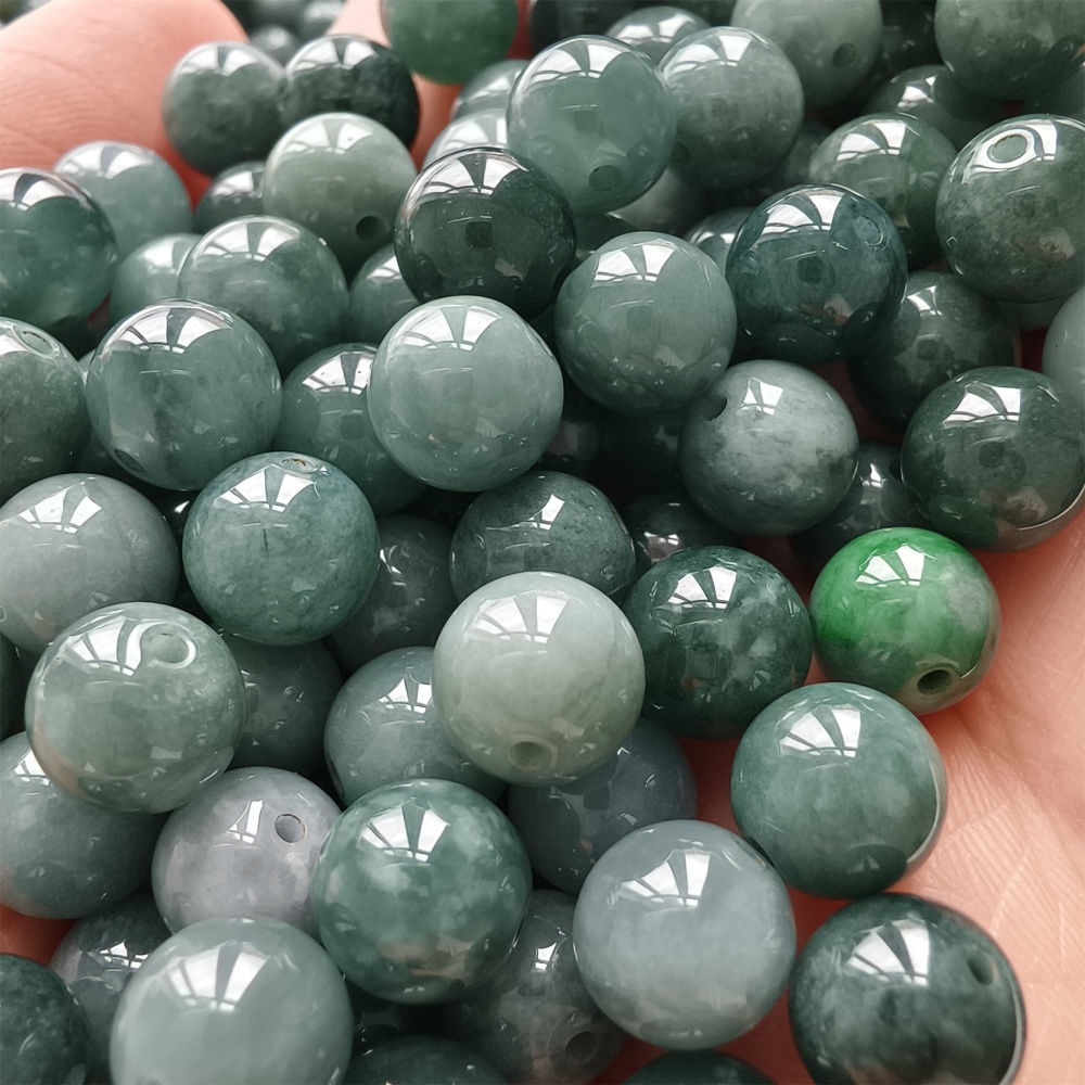 DDP 25pcs 8mm Natural Certificated Type A Blue Guatemalan Jadeite Round Beads