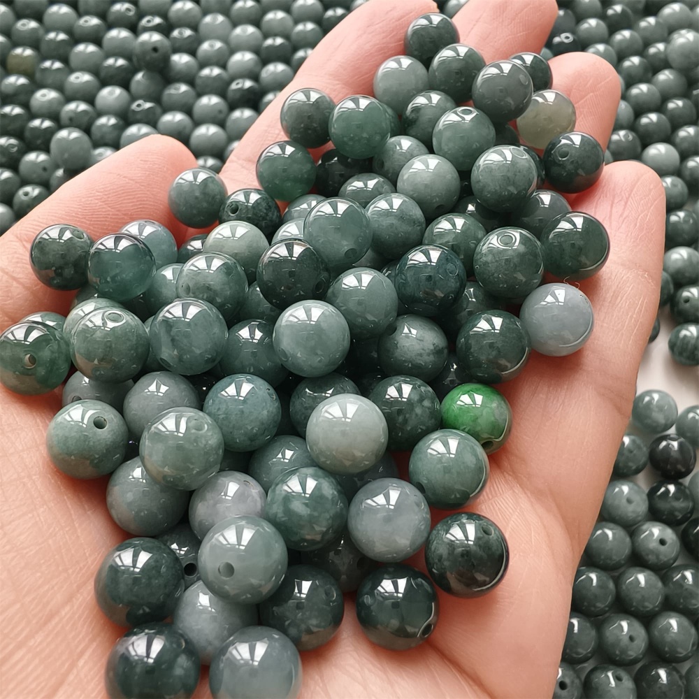 DDP 25pcs 8mm Natural Certificated Type A Blue Guatemalan Jadeite Round Beads