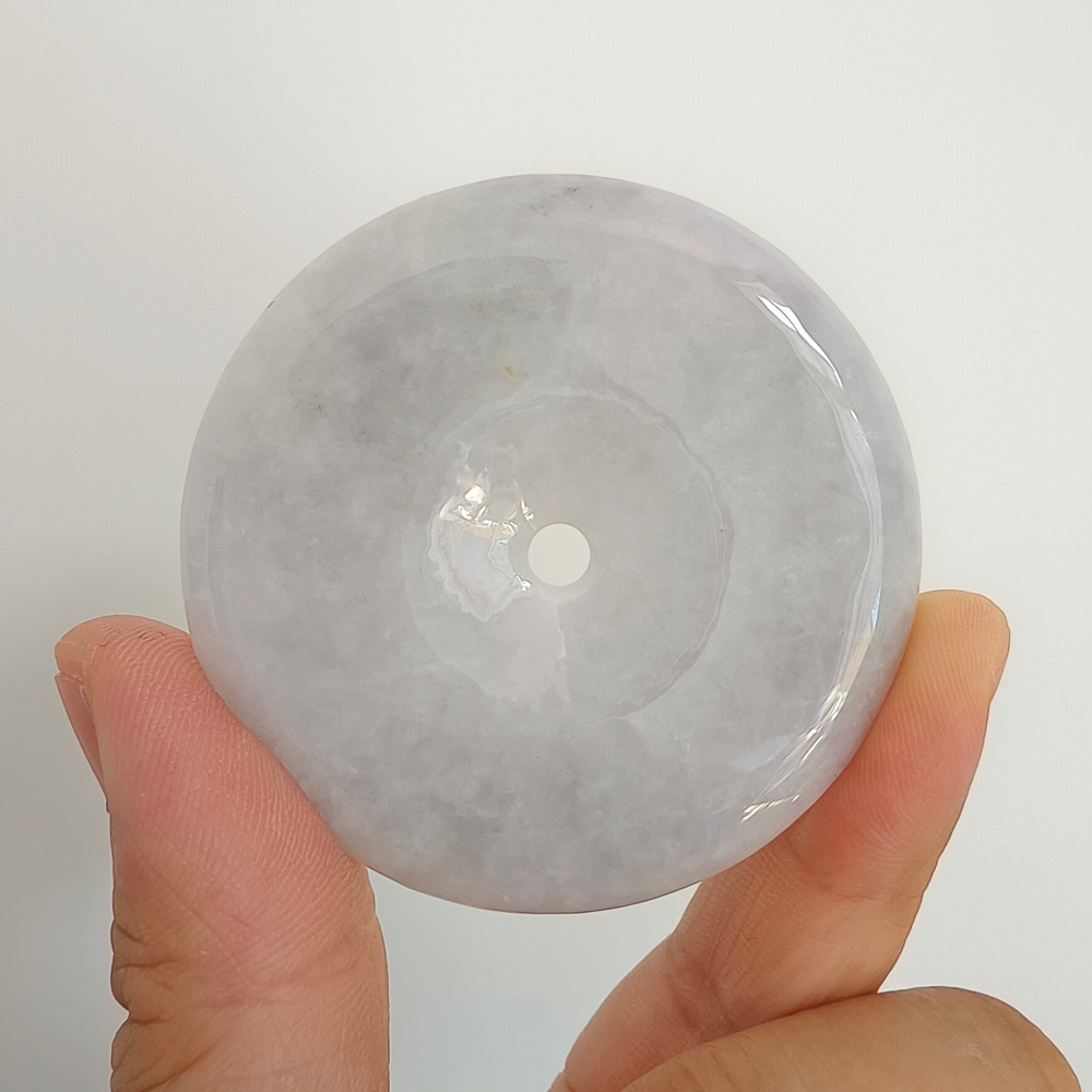 DDP 55-55.5mm Unique Natural Certificated Type A Untreated Icy Lavender Burmese Jadeite Safety Buckle Pendants
