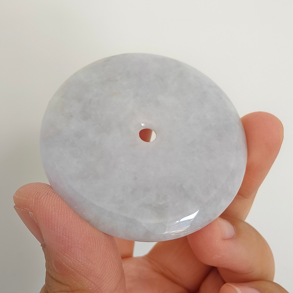 DDP 55-55.5mm Unique Natural Certificated Type A Untreated Icy Lavender Burmese Jadeite Safety Buckle Pendants