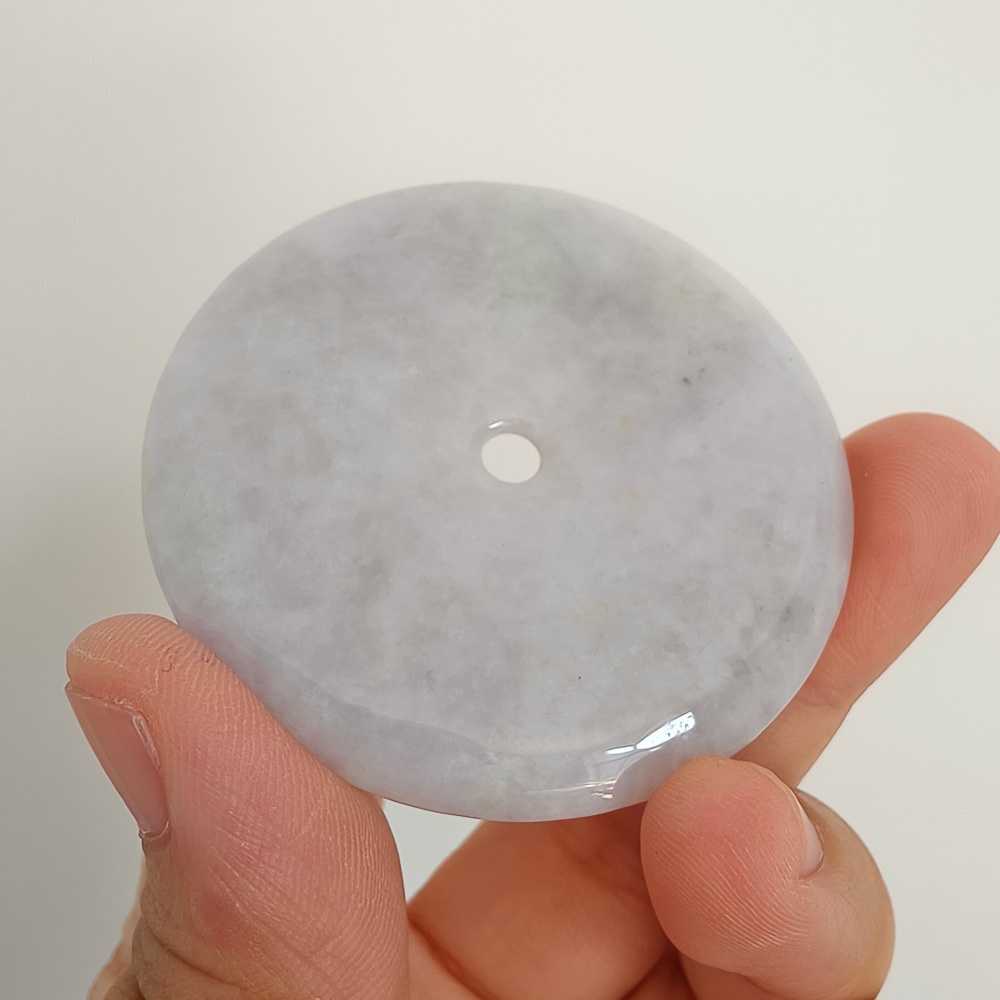 DDP 55-55.5mm Unique Natural Certificated Type A Untreated Icy Lavender Burmese Jadeite Safety Buckle Pendants
