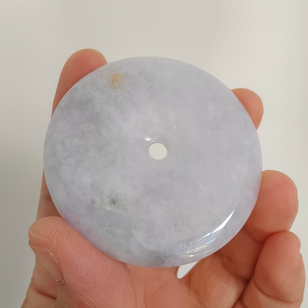 DDP 55-55.5mm Unique Natural Certificated Type A Untreated Icy Lavender Burmese Jadeite Safety Buckle Pendants