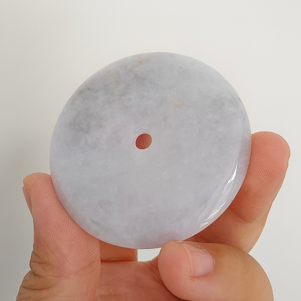 DDP 55-55.5mm Unique Natural Certificated Type A Untreated Icy Lavender Burmese Jadeite Safety Buckle Pendants