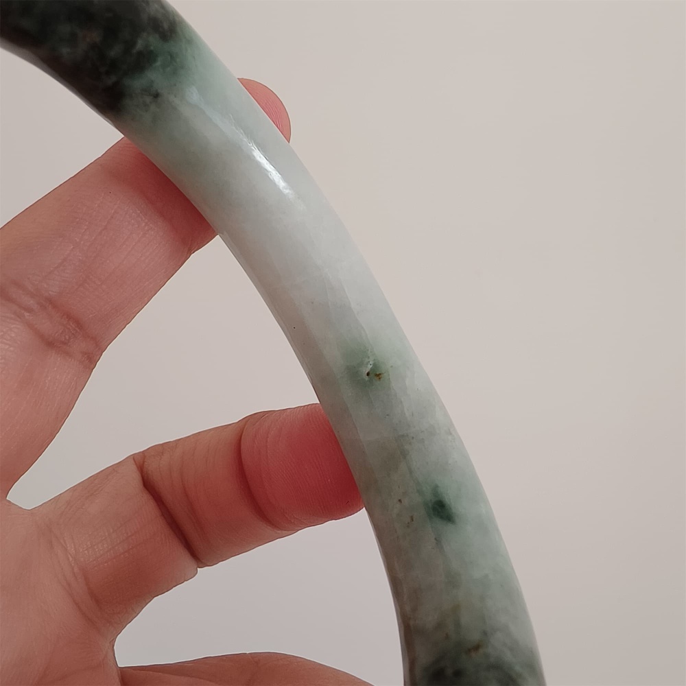 DDP Natural Certificated Multi Color Burmese Jadeite Alien Shape Band Bangle