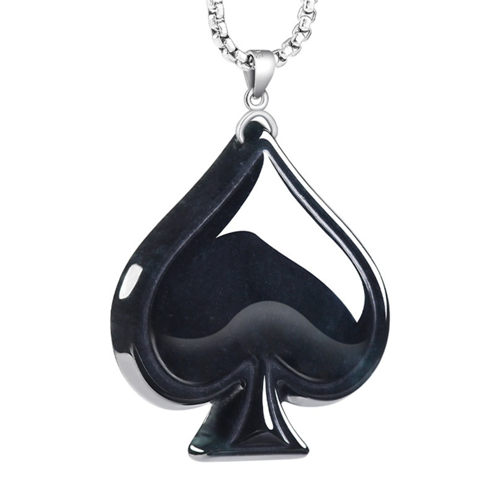 DDP 44mm Natural Certificated Type A Untreated Black Chicken Species Burmese Jadeite Heart Pendant