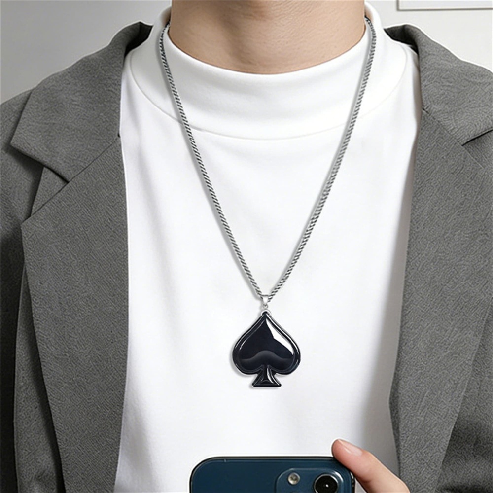 DDP 44mm Natural Certificated Type A Untreated Black Chicken Species Burmese Jadeite Heart Pendant