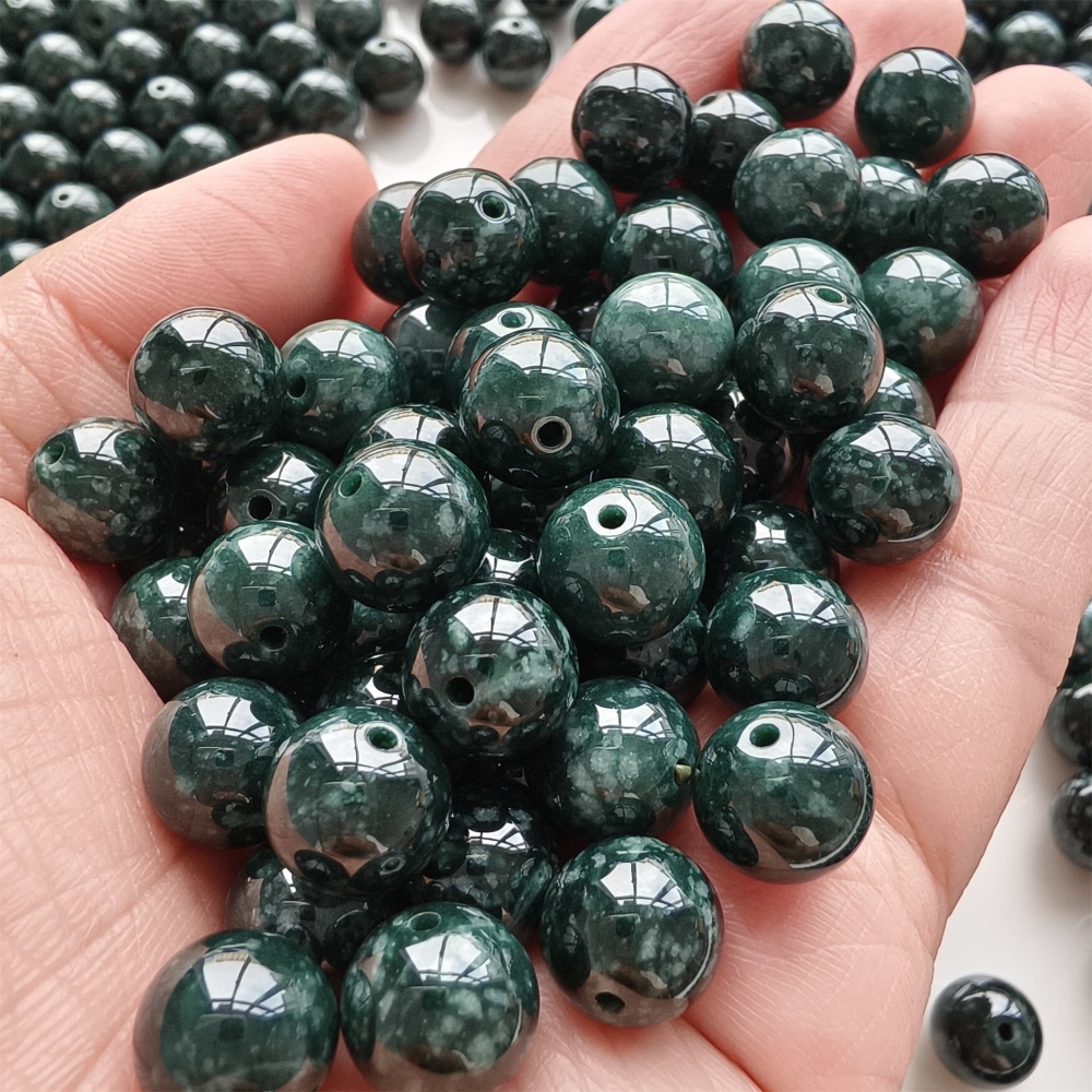 DDP 20pcs 10mm Natural Certificated Type A Blue Guatemalan Jadeite Round Beads