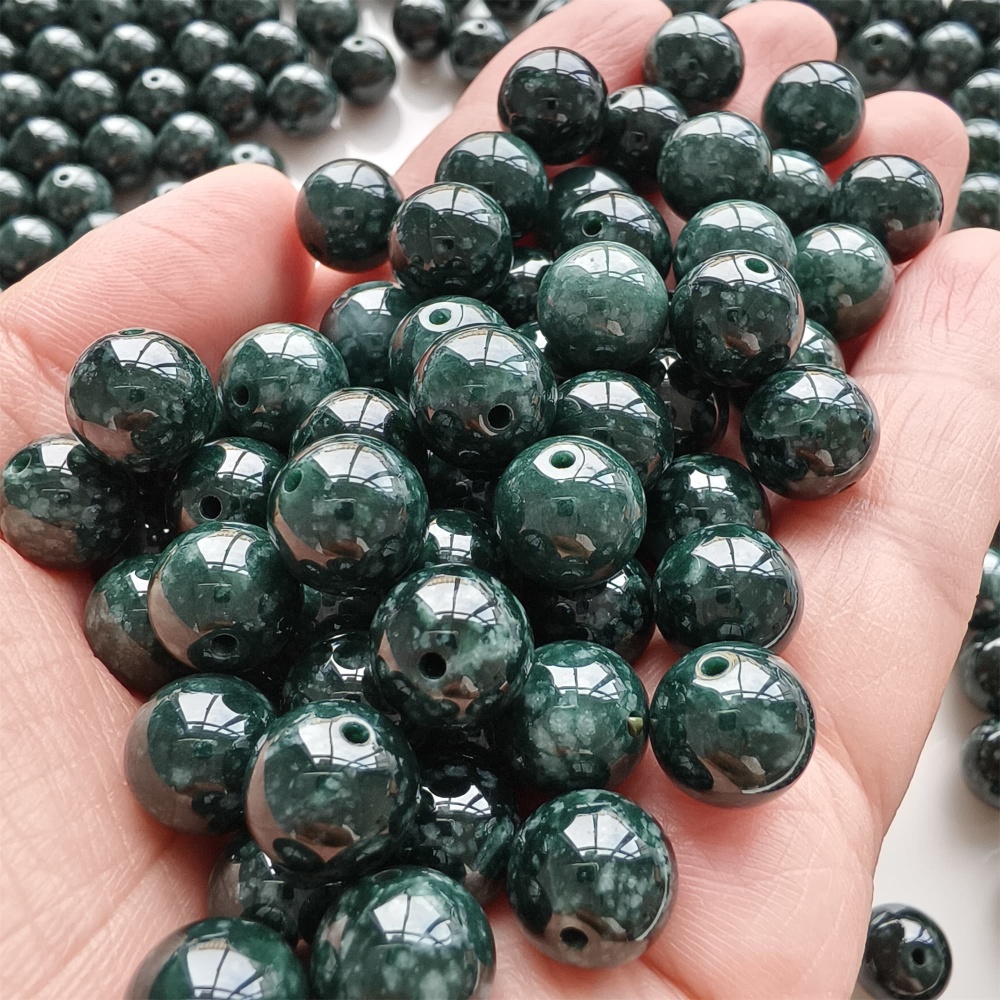 DDP 20pcs 10mm Natural Certificated Type A Blue Guatemalan Jadeite Round Beads