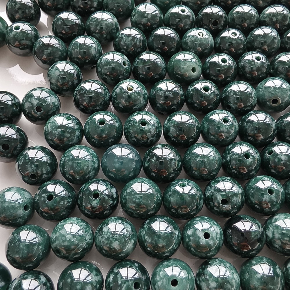 DDP 20pcs 10mm Natural Certificated Type A Blue Guatemalan Jadeite Round Beads