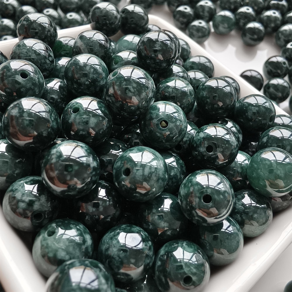 DDP 20pcs 10mm Natural Certificated Type A Blue Guatemalan Jadeite Round Beads