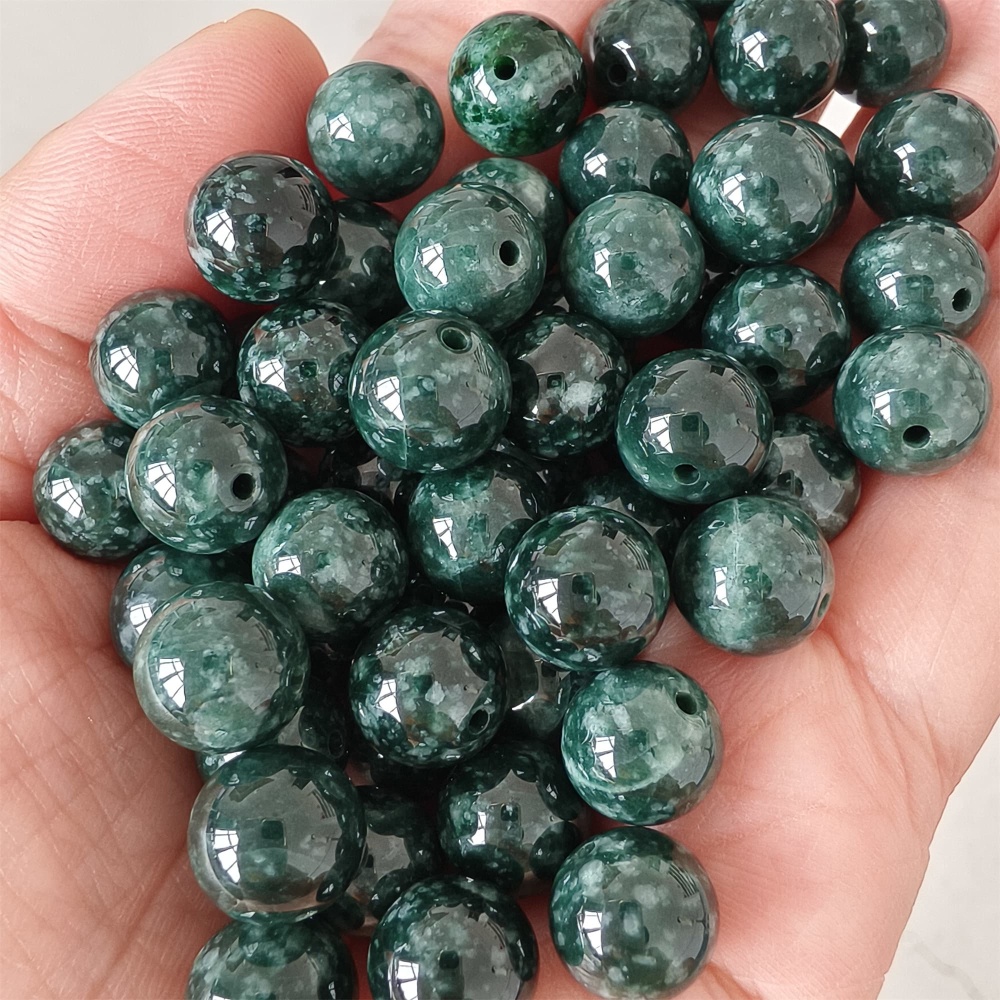 DDP 20pcs 10mm Natural Certificated Type A Blue Guatemalan Jadeite Round Beads
