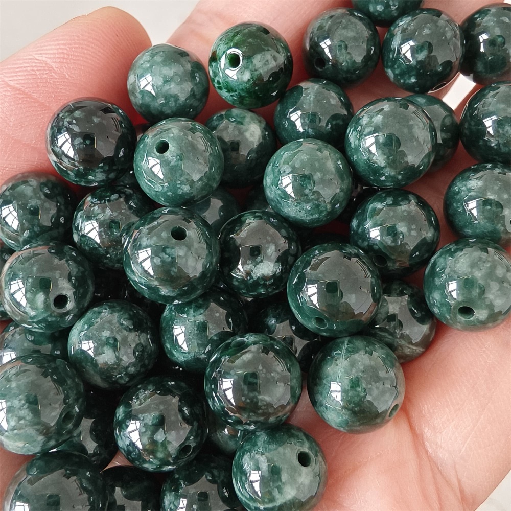 DDP 20pcs 10mm Natural Certificated Type A Blue Guatemalan Jadeite Round Beads