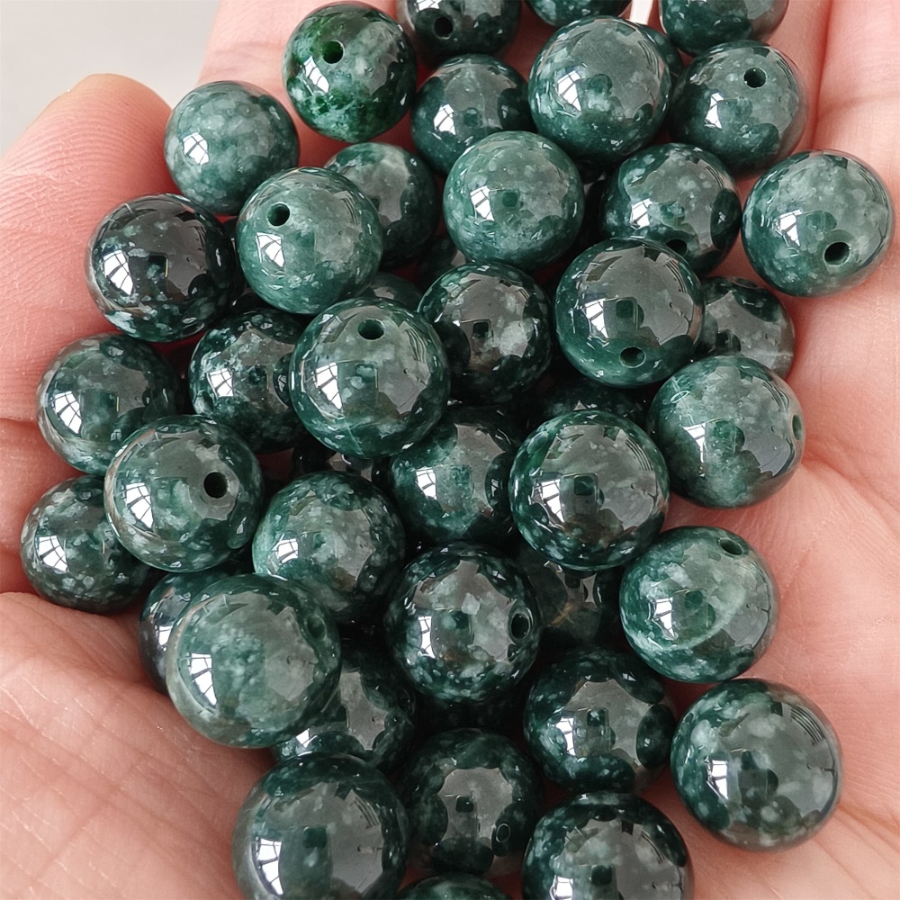 DDP 20pcs 10mm Natural Certificated Type A Blue Guatemalan Jadeite Round Beads