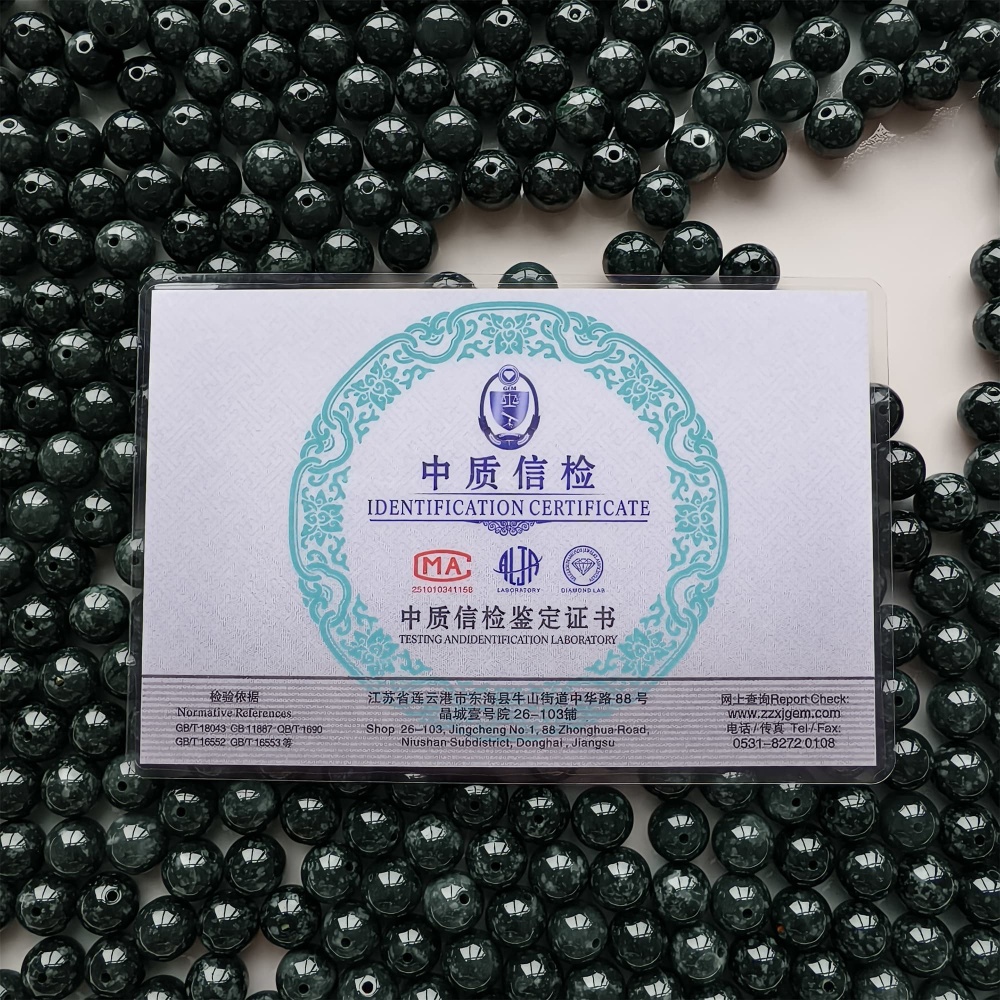 DDP 20pcs 10mm Natural Certificated Type A Blue Guatemalan Jadeite Round Beads