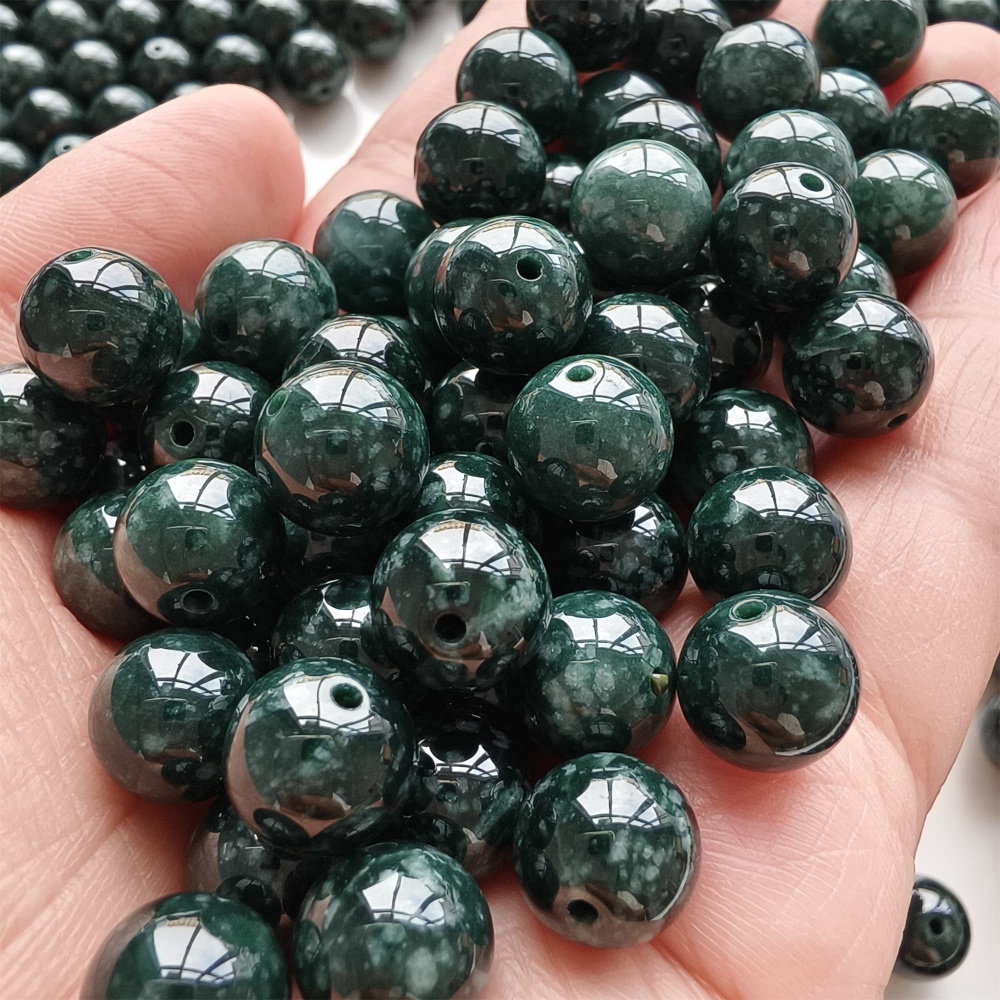 DDP 20pcs 10mm Natural Certificated Type A Blue Guatemalan Jadeite Round Beads