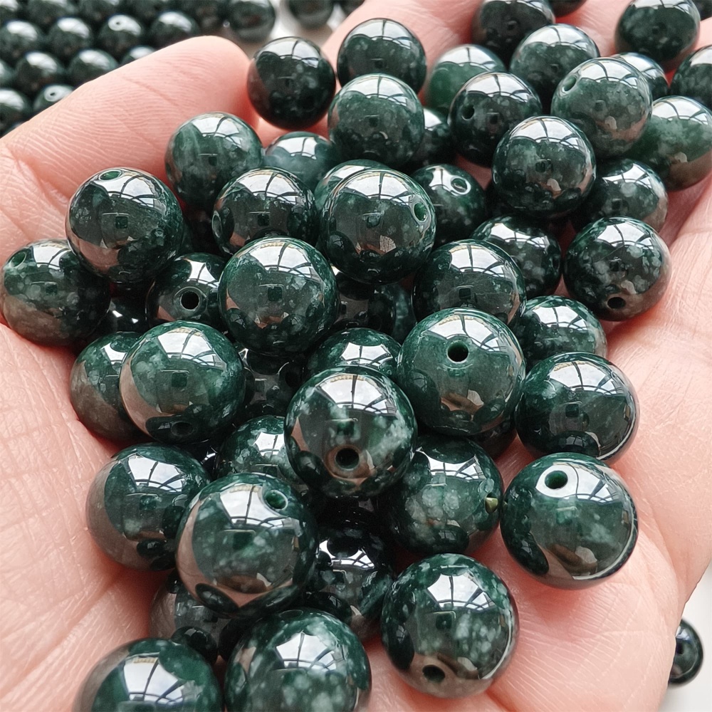 DDP 20pcs 10mm Natural Certificated Type A Blue Guatemalan Jadeite Round Beads