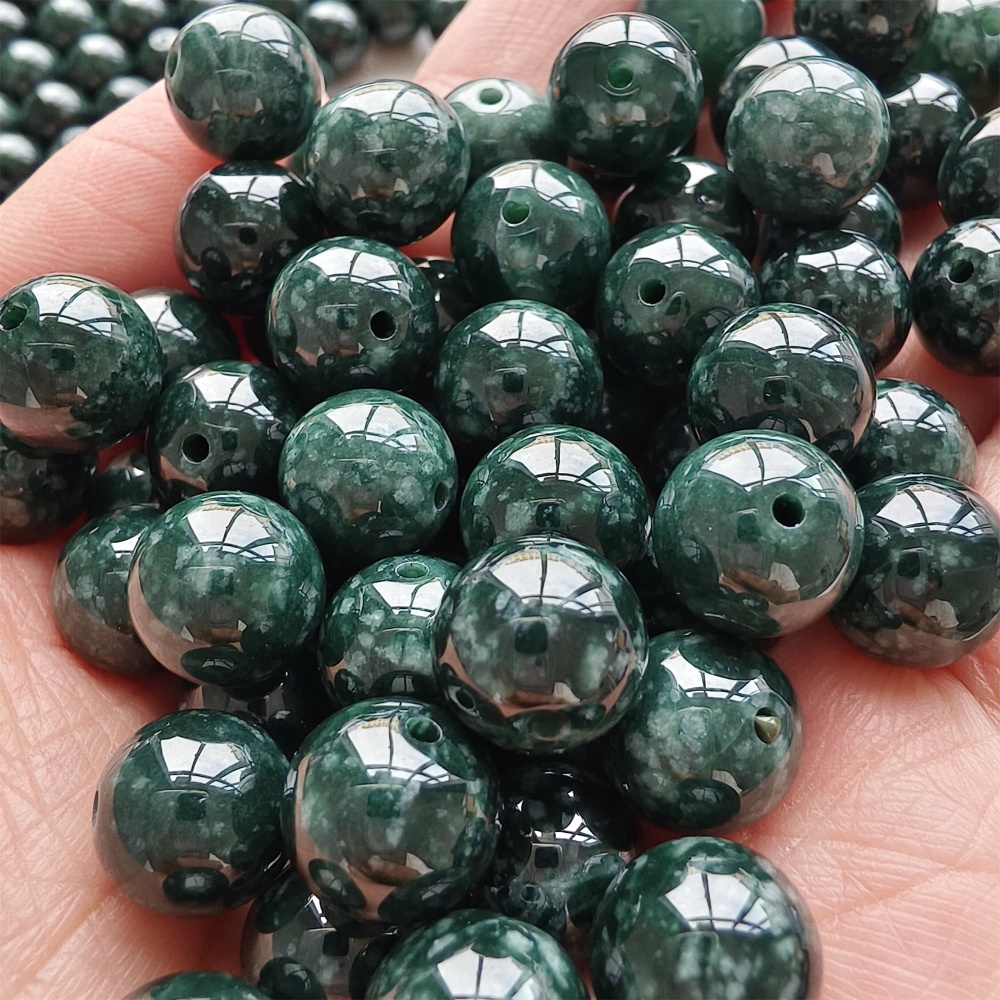 DDP 20pcs 10mm Natural Certificated Type A Blue Guatemalan Jadeite Round Beads